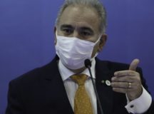O ministro da Saúde, Marcello Queiroga,durante anúncio à imprensa, sobre a produção de vacinas no Brasil