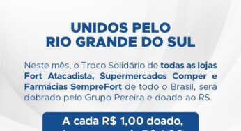 Grupo Pereira dobra as doações para o Troco Solidário em prol das vítimas das enchentes do RS